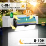vighep Solar-Wandleuchte Aussen mit Bewegungsmelder, 318 LED