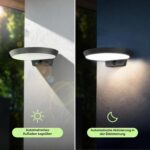 auralab Solarlampe mit Bewegungsmelder, rund