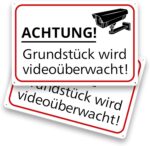 Elalove Warnschild Achtung Videoüberwachung PVC 30 x 20 cm