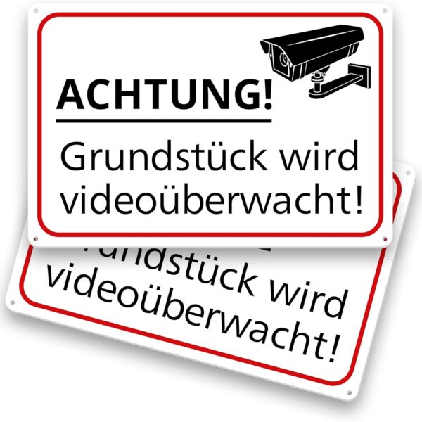 Elalove Warnschild Achtung Videoüberwachung PVC 30 x 20 cm