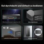 MokerLink PoE-Switch 6 Ports mit 4 PoE+-Ports