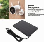 ciciglow 4 W Solarpanel für Überwachungskamera, Schwarz oder