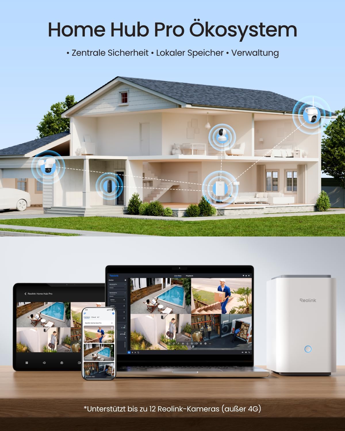Reolink Home Hub Pro-NHDD Bild 1 Reolink Home Hub Pro Lokalspeicher Ansicht von vorne