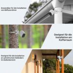 HOLACA Masthalterung für Eufy- und Arlo-Kameras, Metall, Weiss, 1 Stück