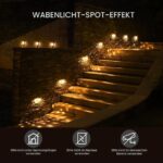 Quntis 4er-Set Solar Wandleuchte Aussen IP65 Wasserdicht Warmweiss