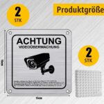 flintronic Warnschild Videoüberwachung Aluminium 15 x 15 cm