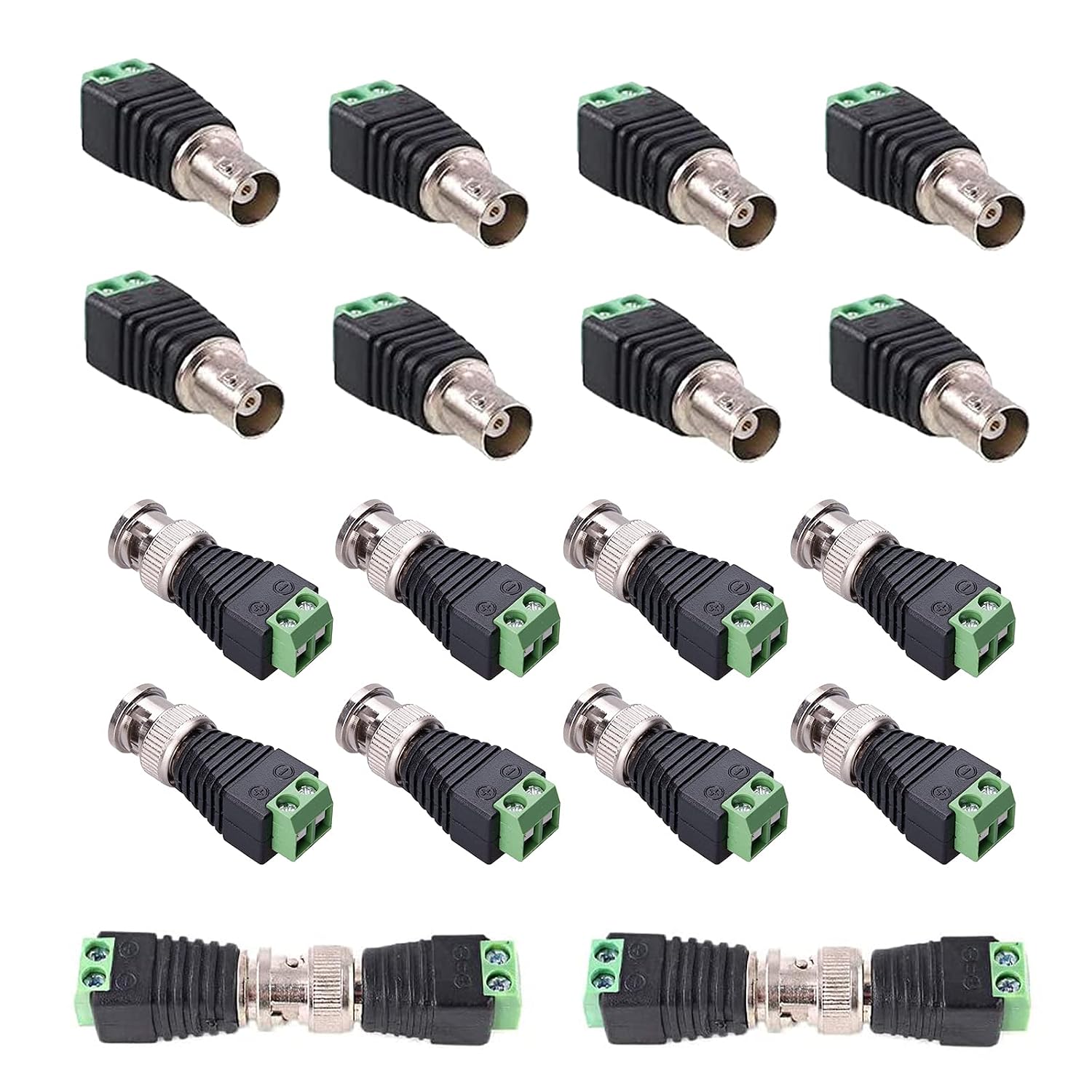 Lewttyer BNC-CCTV-ADAPTER-KIT Bild 1 Lewttyer BNC-Video-Balun Adapter Kit, Schraubklemme, 10 Stecker und 10 Buchsen – Bild 1
