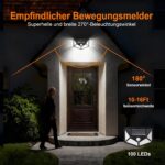 GRIFEMA Solarlampe Aussen mit Bewegungsmelder, 100 LED
