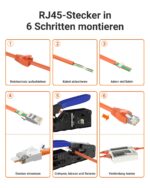 VCELINK RJ45 Pass-Through-Stecker CAT7 Orange