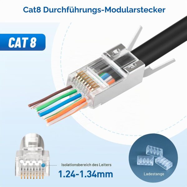 Cable Matters Cat 8 RJ45-Durchgangsstecker