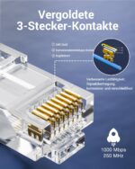 VCE Cat6 RJ45 Pass-Through-Stecker transparent