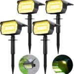 LOTMOS Solarstrahler Aussen Garten, 4 Stück 72 LED Warmweiss