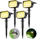 LOTMOS Solarstrahler Aussen Garten, 4 Stück 72 LED Warmweiss