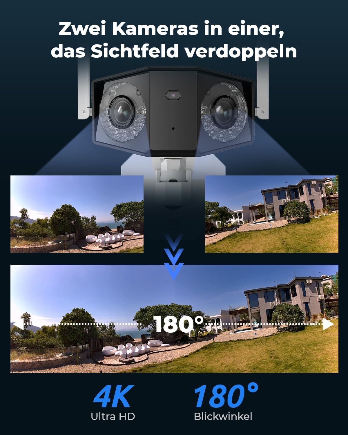 Reolink Duo 2 WiFi Bild 1 Reolink Duo 2 WiFi Dual-Objektiv Überwachungskamera Aussen