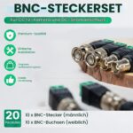 Lewttyer BNC-Video-Balun Adapter Kit, Schraubklemme, 10 Stecker und 10 Buchsen – Bild 2
