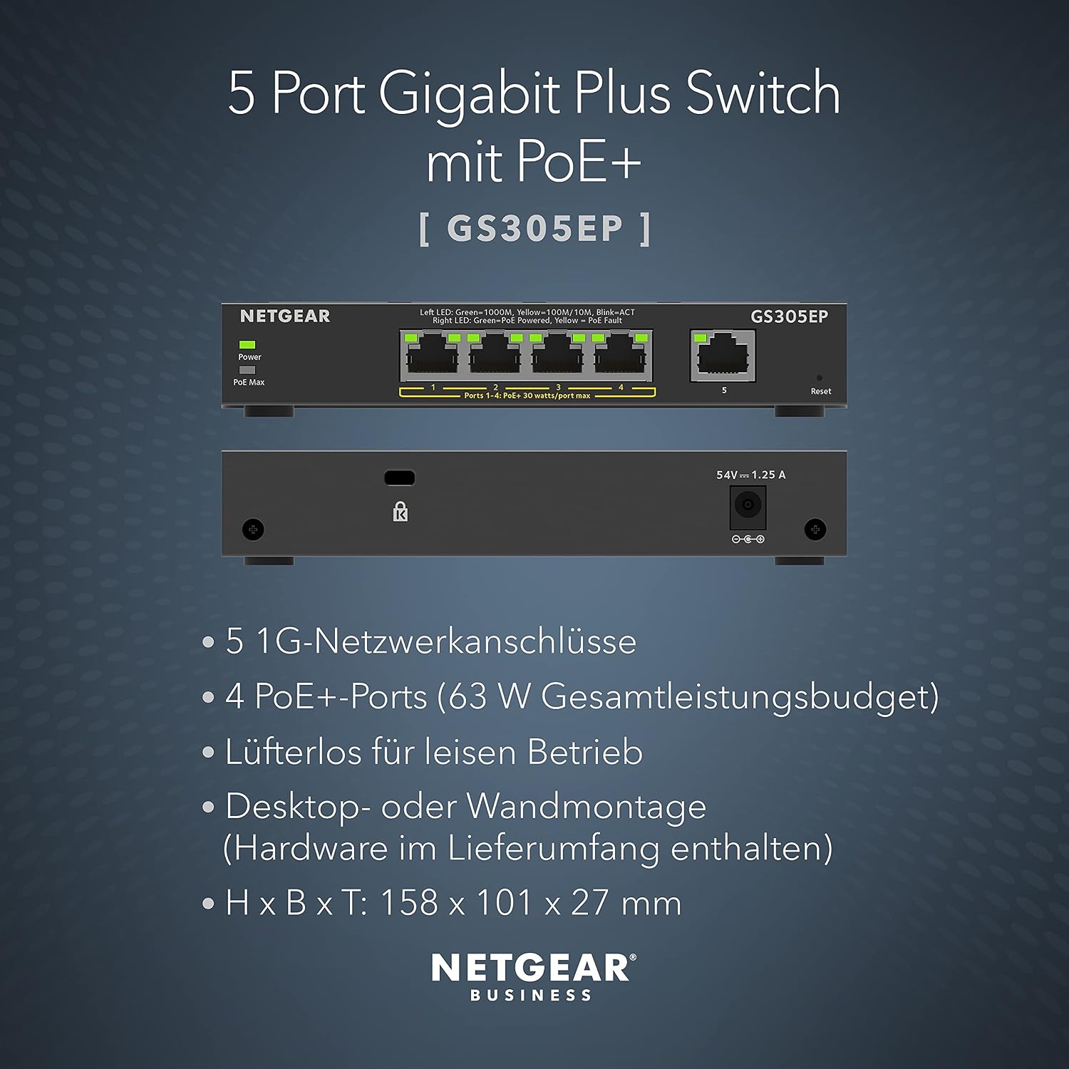 NETGEAR GS305EP-100PES Bild 1 NETGEAR GS305EP PoE Switch