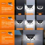 GRIFEMA Solarlampe Aussen mit Bewegungsmelder, 100 LED