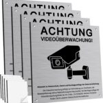 PATRICHOR Warnschild Videoüberwachung Aluminium 4er-Set