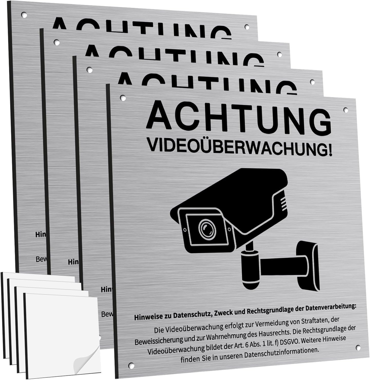 PATRICHOR P-Monitor board-4 Bild 1 PATRICHOR Warnschild Videoüberwachung Aluminium 4er-Set