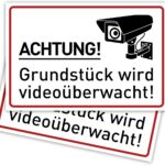 Warnschild Videoüberwachung 30 x 20 cm aus Kunststoff von Gentle North