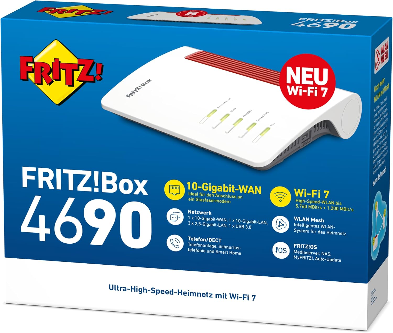 FRITZ!Box 4690 WLAN-Mesh-Router weiss/rot