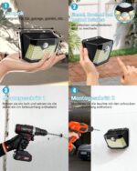 Aootek Solarlampen Aussen mit Bewegungsmelder, Kaltweiss