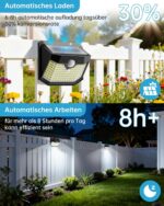 Aootek Solarlampen Aussen mit Bewegungsmelder, Kaltweiss