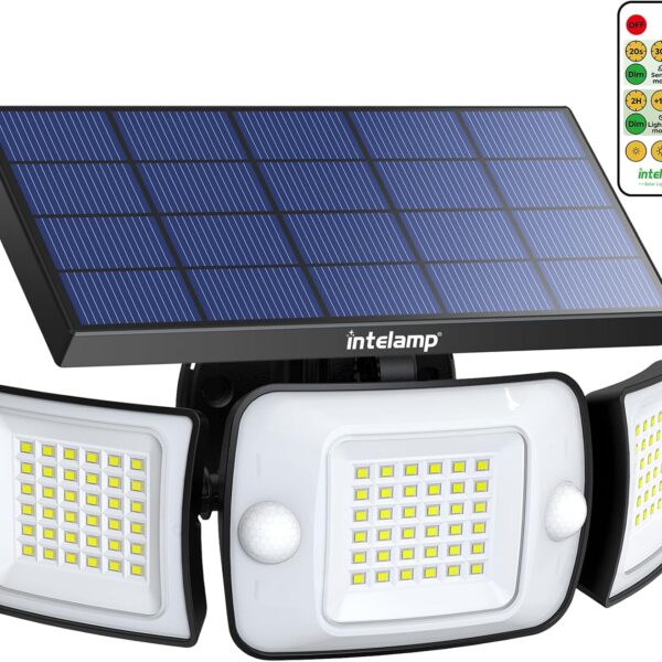 INTELAMP Solarlampe mit Bewegungsmelder und Fernbedienung
