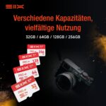 SIX M100 microSDXC 64 GB U3 V30 mit Adapter