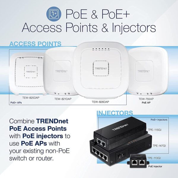 TRENDnet TPE-115GI Gigabit PoE+ Injektor schwarz