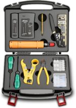 Das ZOERAX Set enthält Crimper, Stanzwerkzeug, Abisolierer und einen Kabeltester im Koffer.