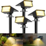 kolpop Solarstrahler Aussen Garten, 77 LED, Warmweiss