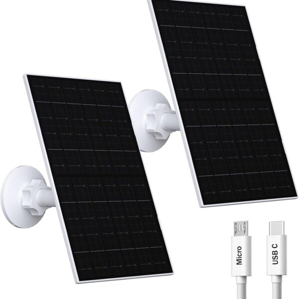 VUEBEE 7W Solarpanel für Eufy-Kameras, USB-C und Micro-USB, 2er-Pack