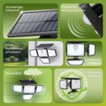 Philips Solarlampe Aussen mit Bewegungsmelder und Fernbedienung, 196 LED