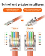 VCELINK RJ45 Pass-Through-Stecker CAT7 Orange