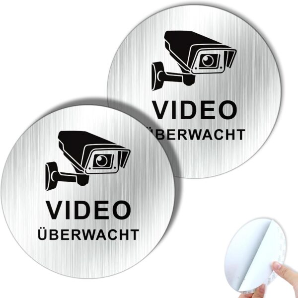 Goodvia Schild Videoüberwachung rund 10 cm