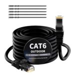 Mygatti CAT6 Outdoor-Netzwerkkabel 10 m, schwarz, wasserdicht