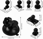 Tibapla Auto-Saugnapfhalterung für Dashcam, 360 Grad drehbar, 6 Adapter