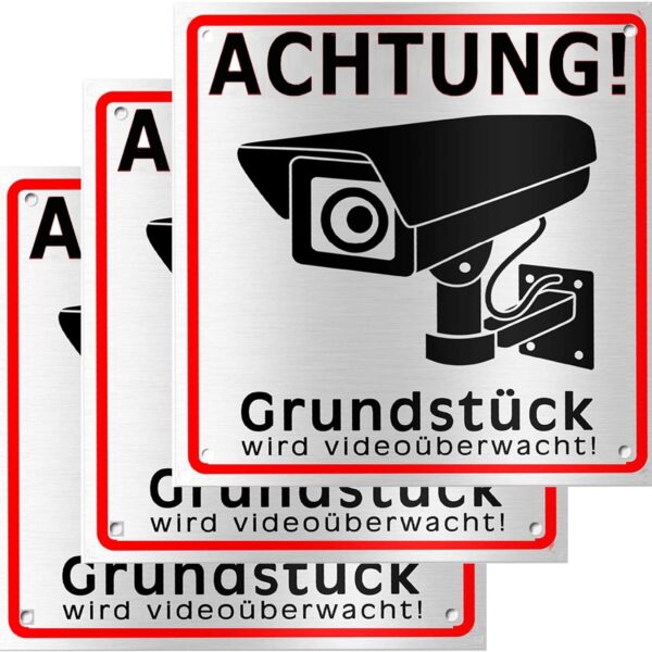 YUANHONGKEJI Videoüberwachung Schild aus Aluminium