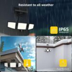 Lepro Solar-Aussenleuchte mit drei LED-Panelen und Solarpanel