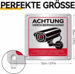 Ithyes Warnschild Videoüberwachung Aluminium 15 x 15 cm
