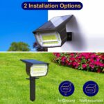 LOTMOS Solarstrahler Aussen Garten, 4 Stück 72 LED Warmweiss