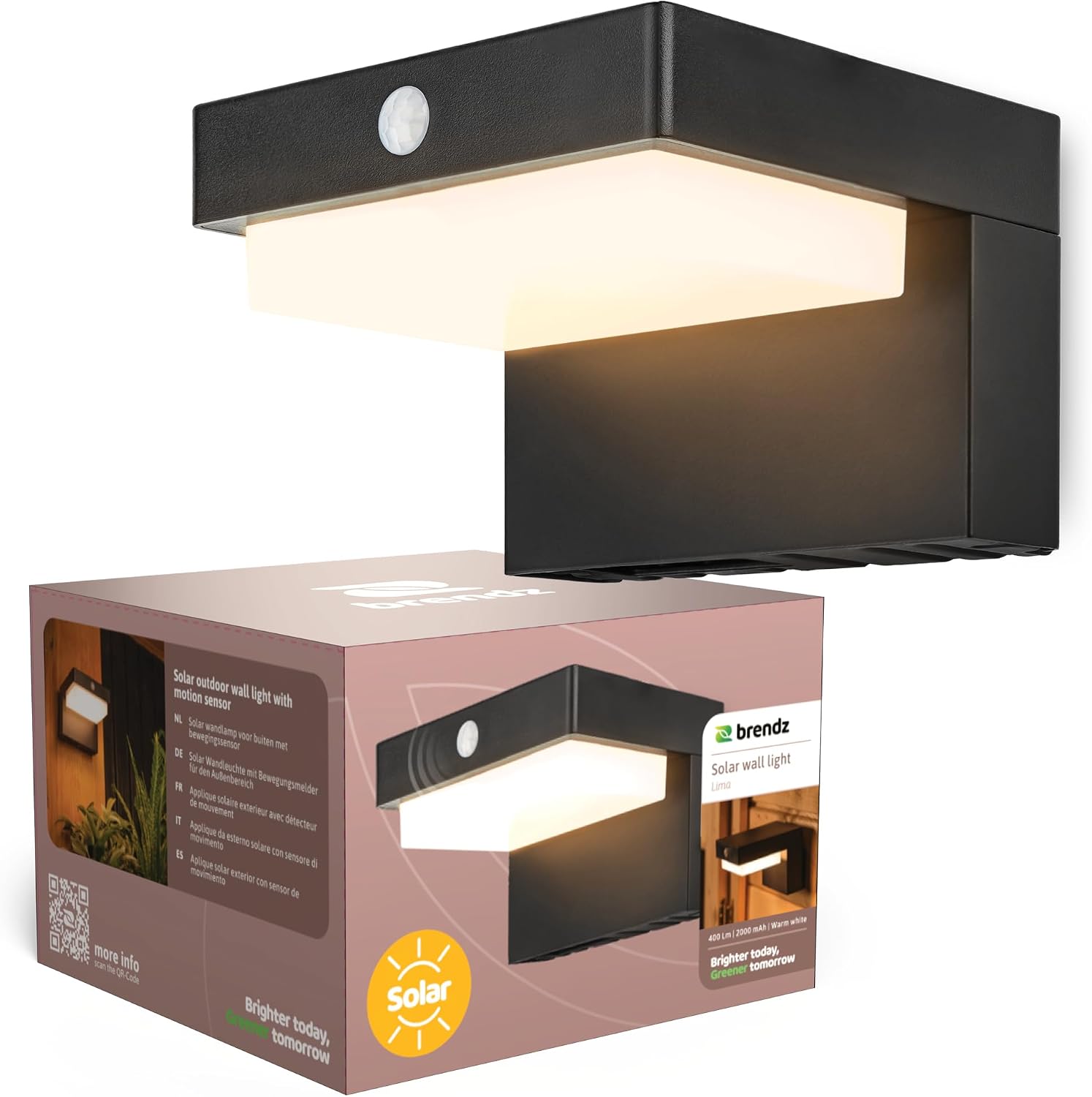 Brendz Lima Solar Wandleuchte mit Bewegungsmelder