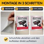Ithyes Warnschild Videoüberwachung Aluminium 15 x 15 cm