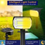 LOTMOS Solarstrahler Aussen Garten, 4 Stück 72 LED Warmweiss