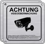 flintronic Warnschild Videoüberwachung Aluminium 15 x 15 cm