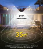 CZHHMART Solarlampe Aussen Bewegungsmelder, 248 LED
