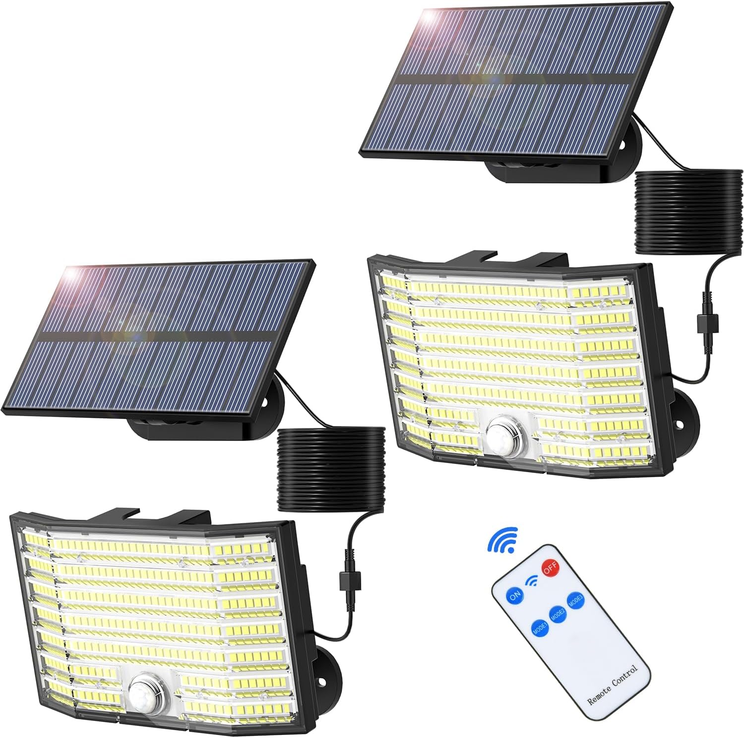 MinPea HSG-1812D-252D Bild 1 MinPea Solarlampen 2er-Set Aussen mit Bewegungsmelder