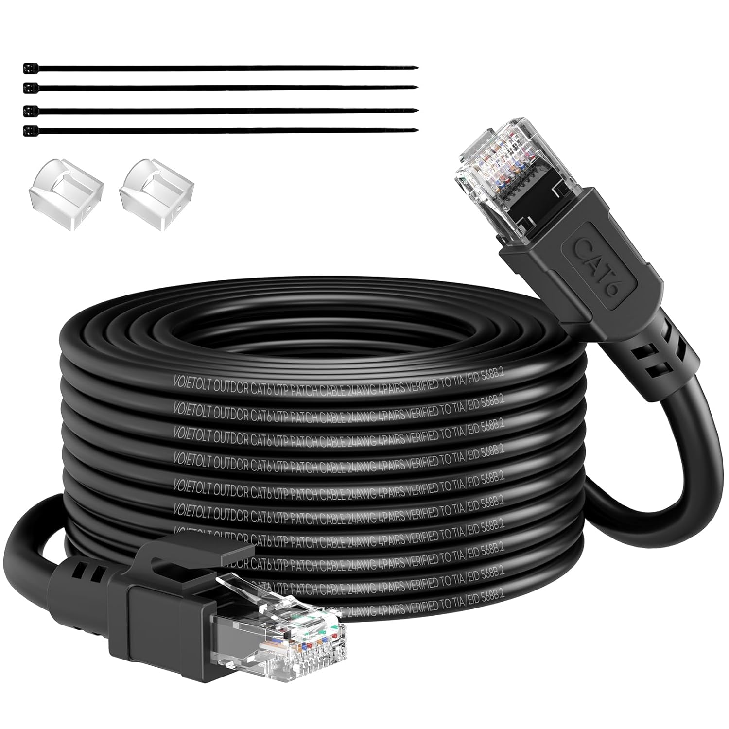 VOIETOLT EHC6-030 Bild 1 VOIETOLT Cat6 Outdoor-Netzwerkkabel 30 m, schwarz