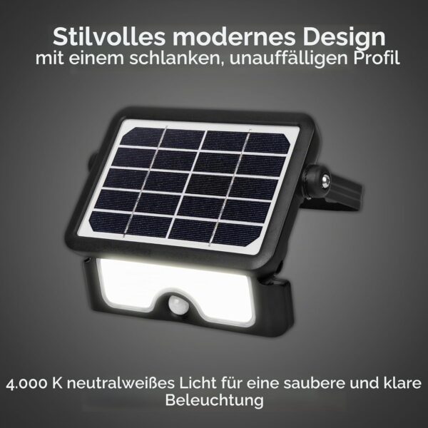 Luceco Solar-LED-Flutlichtstrahler mit PIR-Bewegungsmelder